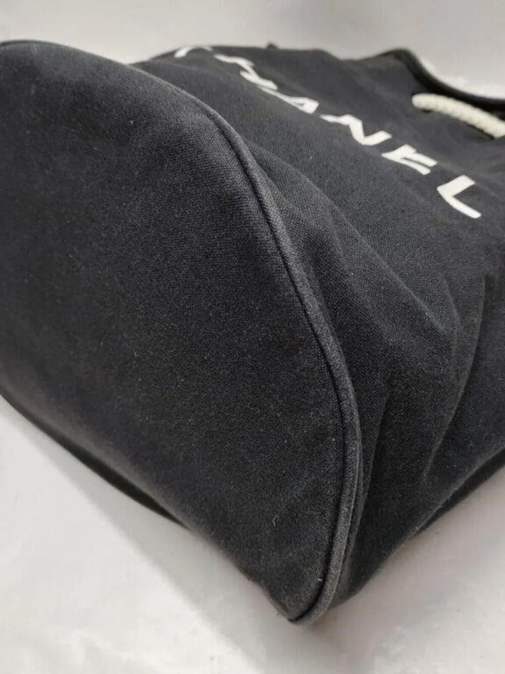 CHANEL Black Canvas Shoulder Bag